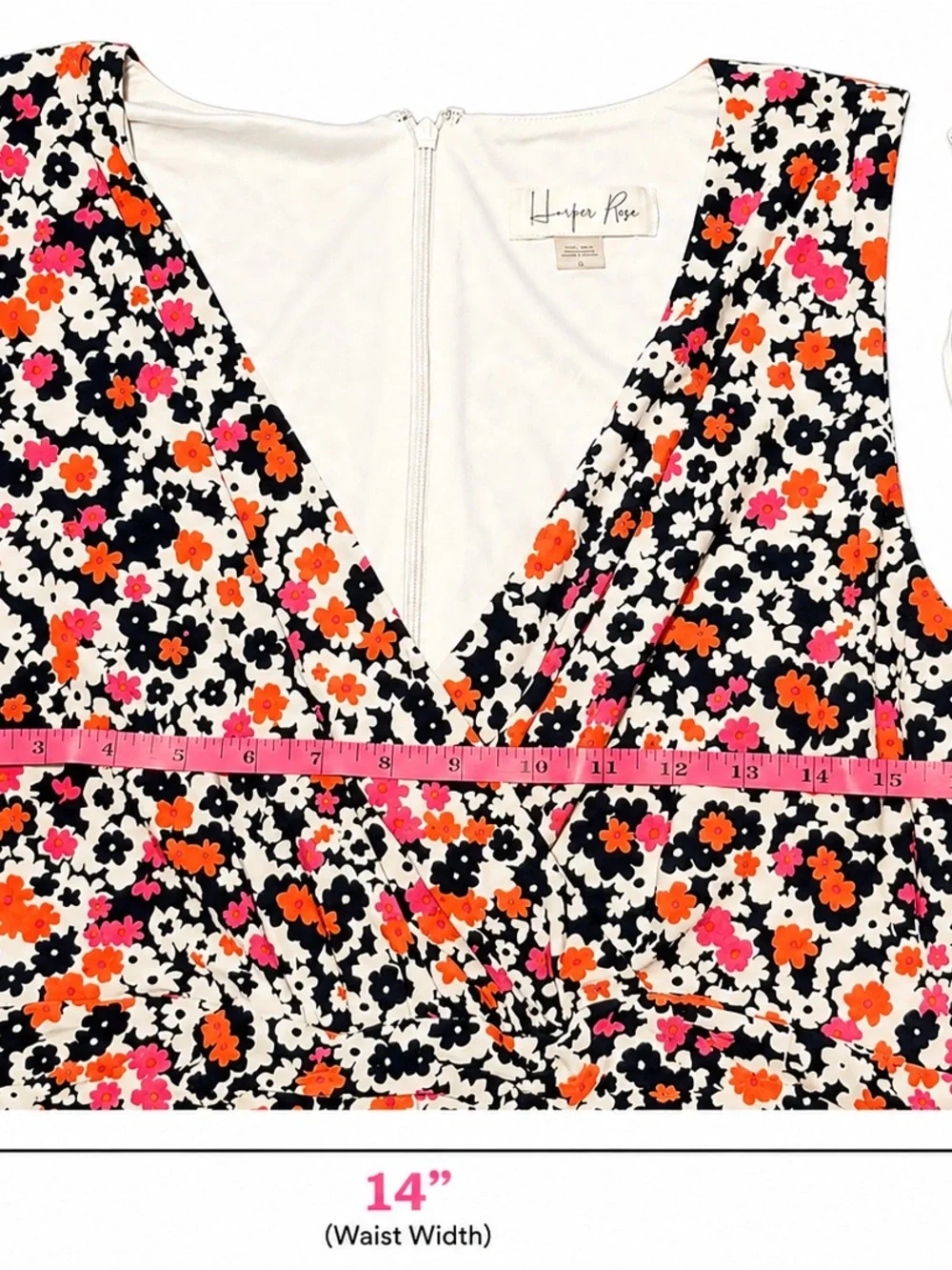 Harper Rose Size 16 Multicolor Floral Sleeveless Fit & Flare Dress